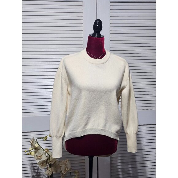 Cedric Charlier Sweaters - Cedric Charlier Women's Ivory Wool Cashmere High-Low Sweater Pullover Sz 6 3176